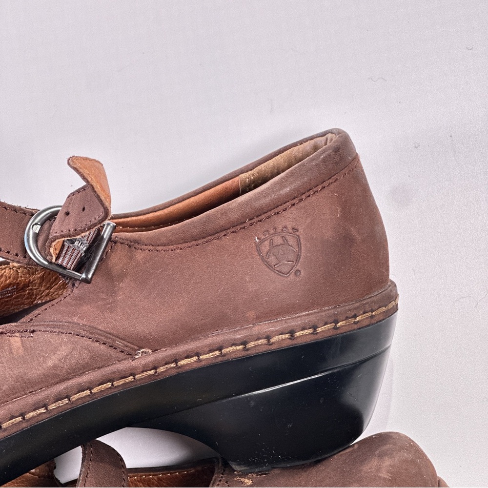 Ariat Womens Caroline Comfort Mary Jane Leather Wedge Brown 7.5 - Picture 4 of 9